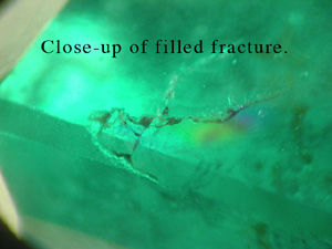 Close-up of Fracture Filled Emerald