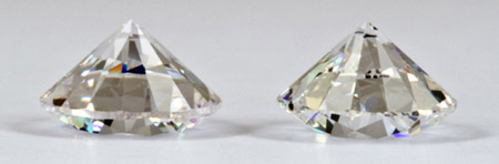 Which is CZ, which is diamond?